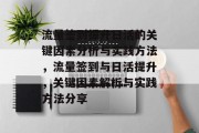 流量签到提升日活的关键因素分析与实践方法，流量签到与日活提升，关键因素解析与实践方法分享