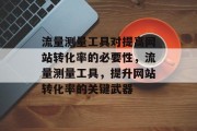 流量测量工具对提高网站转化率的必要性,流量测量工具,提升网站转化率的关键武器 流量测量工具对提高网站转化率的必要性,流量测量工具,提升网站转化率的关键武器