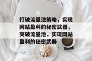 打破流量池策略，实现网站盈利的秘密武器，突破流量池，实现网站盈利的秘密武器