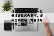 爆款营销策略必学—流量提升技巧大揭秘，爆款营销策略，流量提升技巧大揭秘