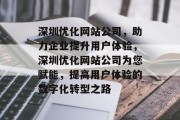 深圳优化网站公司，助力企业提升用户体验，深圳优化网站公司为您赋能，提高用户体验的数字化转型之路