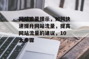 网站流量提示,如何快速提升网站流量,提高网站流量的建议,10大步骤 网站流量提示,如何快速提升网站流量,提高网站流量的建议,10大步骤
