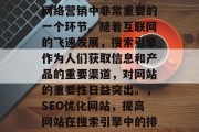 SEO优化网站是现代网络营销中非常重要的一个环节。随着互联网的飞速发展，搜索引擎作为人们获取信息和产品的重要渠道，对网站的重要性日益突出。，SEO优化网站，提高网站在搜索引擎中的排名的关键