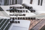 伊罕600提升流量的策略与实践方法，提升Instagram帖子曝光量的有效策略和实践指南