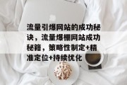 流量引爆网站的成功秘诀，流量爆棚网站成功秘籍，策略性制定+精准定位+持续优化