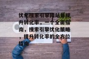 优化搜索引擎网站并提升转化率，一个全面指南，搜索引擎优化策略，提升转化率的全方位指南