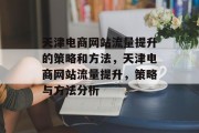 天津电商网站流量提升的策略和方法,天津电商网站流量提升,策略与方法分析 天津电商网站流量提升的策略和方法,天津电商网站流量提升,策略与方法分析