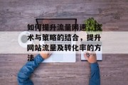 如何提升流量网速，技术与策略的结合，提升网站流量及转化率的方法