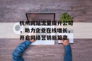 杭州网站流量提升公司，助力企业在线增长，开启网络营销新篇章