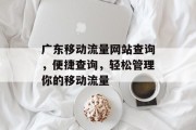 广东移动流量网站查询，便捷查询，轻松管理你的移动流量
