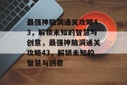 最强神脑洞通关攻略43，解锁未知的智慧与创意，最强神脑洞通关攻略43，解锁未知的智慧与创意