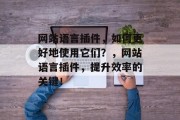 网站语言插件,如何更好地使用它们?,网站语言插件,提升效率的关键! 网站语言插件,如何更好地使用它们?,网站语言插件,提升效率的关键!