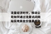 流量经济时代,移动公司如何通过流量访问网站实现商业价值最大化 流量经济时代,移动公司如何通过流量访问网站实现商业价值最大化