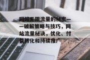 网站无限流量的秘密——破解策略与技巧,网站流量秘诀,优化、付费转化和持续推广 网站无限流量的秘密——破解策略与技巧,网站流量秘诀,优化、付费转化和持续推广