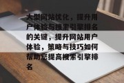 大型网站优化，提升用户体验与搜索引擎排名的关键，提升网站用户体验，策略与技巧如何帮助您提高搜索引擎排名