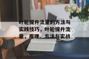 叶轮提升流量的方法与实践技巧，叶轮提升流量，原理、方法与实战