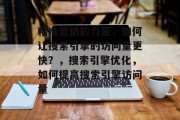 精准营销的力量，如何让搜索引擎的访问量更快？，搜索引擎优化，如何提高搜索引擎访问量