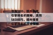 书海SEO，提升搜索引擎排名的策略，高效SEO技巧，提升搜索引擎排名的关键策略
