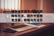 提升中堂搜索流量的策略和方法，提升中堂搜索流量，策略与方法分析