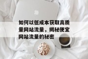 如何以低成本获取高质量网站流量，揭秘便宜网站流量的秘密