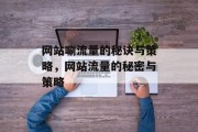网站唰流量的秘诀与策略,网站流量的秘密与策略 网站唰流量的秘诀与策略,网站流量的秘密与策略