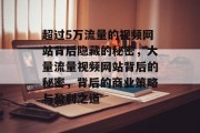 超过5万流量的视频网站背后隐藏的秘密，大量流量视频网站背后的秘密，背后的商业策略与盈利之道