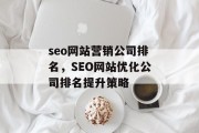 seo网站营销公司排名，SEO网站优化公司排名提升策略