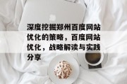 深度挖掘郑州百度网站优化的策略，百度网站优化，战略解读与实践分享