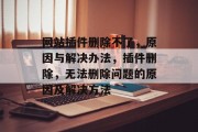 网站插件删除不了，原因与解决办法，插件删除，无法删除问题的原因及解决方法