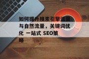 如何提升搜索引擎流量与自然流量,关键词优化 一站式 SEO策略 如何提升搜索引擎流量与自然流量,关键词优化 一站式 SEO策略
