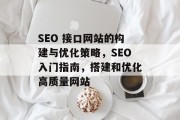 SEO 接口网站的构建与优化策略,SEO入门指南,搭建和优化高质量网站