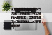 互联网爆发出的爆炸性流量,网站设计与营销的关键要素,互联网爆发式流量策略,关键要素解析 互联网爆发出的爆炸性流量,网站设计与营销的关键要素,互联网爆发式流量策略,关键要素解析