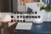 汽车网站SEO优化攻略，全方位提升网站流量与转化率