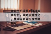 网站节约流量的关键因素分析，网站流量优化，关键因素分析及策略制定