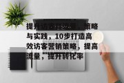 提升访客和流量,策略与实践,10步打造高效访客营销策略,提高流量,提升转化率 提升访客和流量,策略与实践,10步打造高效访客营销策略,提高流量,提升转化率