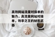 高效网站流量对接单的魅力,高流量网站对接单,效率之王的秘密武器 高效网站流量对接单的魅力,高流量网站对接单,效率之王的秘密武器