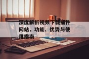 深度解析视频下载插件网站,功能、优势与使用指南 深度解析视频下载插件网站,功能、优势与使用指南