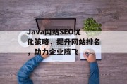 Java网站SEO优化策略，提升网站排名，助力企业腾飞