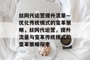 丝网代运营提升流量—优化传统模式的变革策略,丝网代运营,提升流量与变革传统模式的变革策略探索 丝网代运营提升流量—优化传统模式的变革策略,丝网代运营,提升流量与变革传统模式的变革策略探索