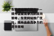 东莞网站推广优化——提升企业竞争力的高效策略，东莞网站推广优化，提升企业竞争力的高效策略