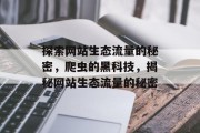 探索网站生态流量的秘密,爬虫的黑科技,揭秘网站生态流量的秘密 探索网站生态流量的秘密,爬虫的黑科技,揭秘网站生态流量的秘密