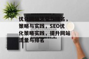 优化网站流量与排名，策略与实践，SEO优化策略实践，提升网站流量与排名