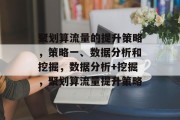 聚划算流量的提升策略,策略一、数据分析和挖掘,数据分析+挖掘,聚划算流量提升策略 聚划算流量的提升策略,策略一、数据分析和挖掘,数据分析+挖掘,聚划算流量提升策略