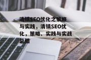 清镇SEO优化之策略与实践,清镇SEO优化,策略、实践与实战总结 清镇SEO优化之策略与实践,清镇SEO优化,策略、实践与实战总结