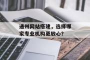 通州网站搭建,选择哪家专业机构更放心? 通州网站搭建,选择哪家专业机构更放心?