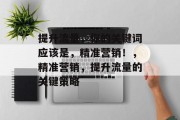 提升流量,你的关键词应该是,精准营销!,精准营销,提升流量的关键策略 提升流量,你的关键词应该是,精准营销!,精准营销,提升流量的关键策略