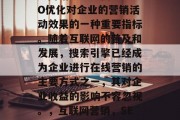 SEO(搜索引擎优化)网站效益是衡量SEO优化对企业的营销活动效果的一种重要指标。随着互联网的普及和发展,搜索引擎已经成为企业进行在线营销的主要方式之一,其对企业收益的影响不容忽视。,互联网营销,SEO优化效益的重要性分析 SEO(搜索引擎优化)网站效益是衡量SEO优化对企业的营销活动效果的一种重要指标。随着互联网的普及和发展,搜索引擎已经成为企业进行在线营销的主要方式之一,其对企业收益的影响不容忽视。,互联网营销,SEO优化效益的重要性分析