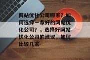 网站优化公司哪家？如何选择一家好的网站优化公司？，选择好网站优化公司的建议，如何比较几家