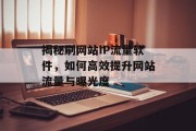 揭秘刷网站IP流量软件,如何高效提升网站流量与曝光度 揭秘刷网站IP流量软件,如何高效提升网站流量与曝光度