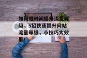 如何短时间提升流量等级,5招快速提升网站流量等级,小技巧大效果! 如何短时间提升流量等级,5招快速提升网站流量等级,小技巧大效果!